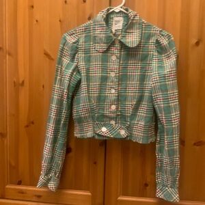 Vintage Sweet Baby Jane Plaid Blouse